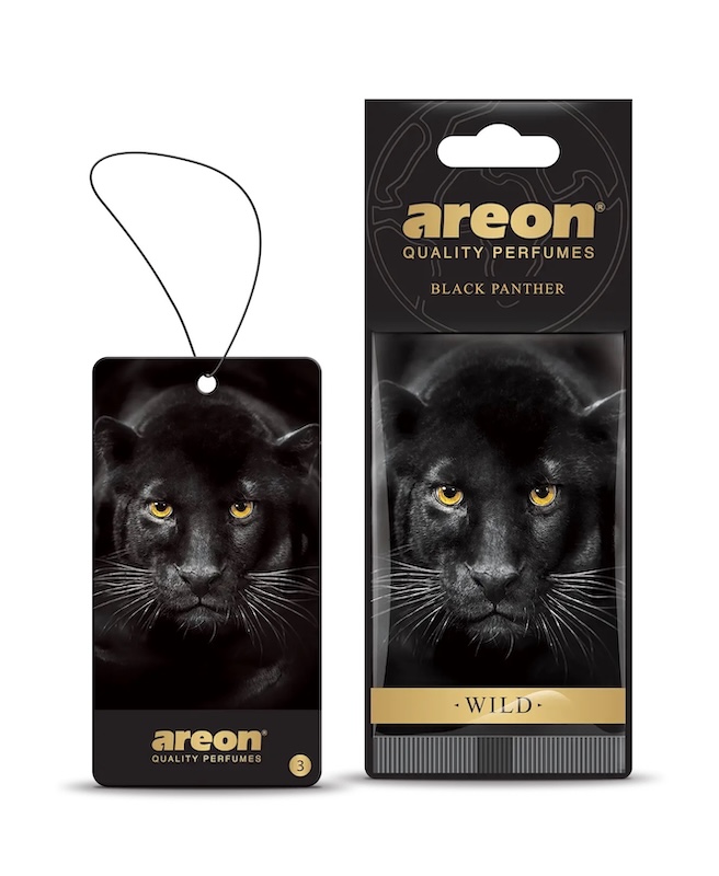 خوشبو کننده کارتی سری وایلد آرئون با رایحه بلک پنتر(areon wild-black panther)